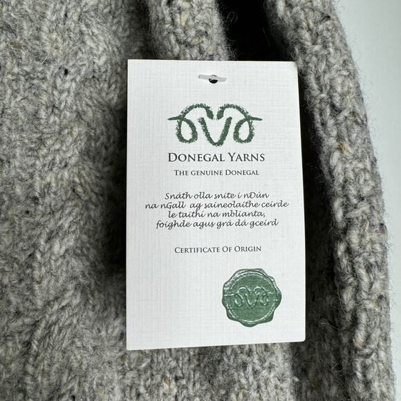 J.Crew Kilcarra Donegal Wool Cable Knit Crewneck Sweater Marled Gray Size S - Picture 7 of 10